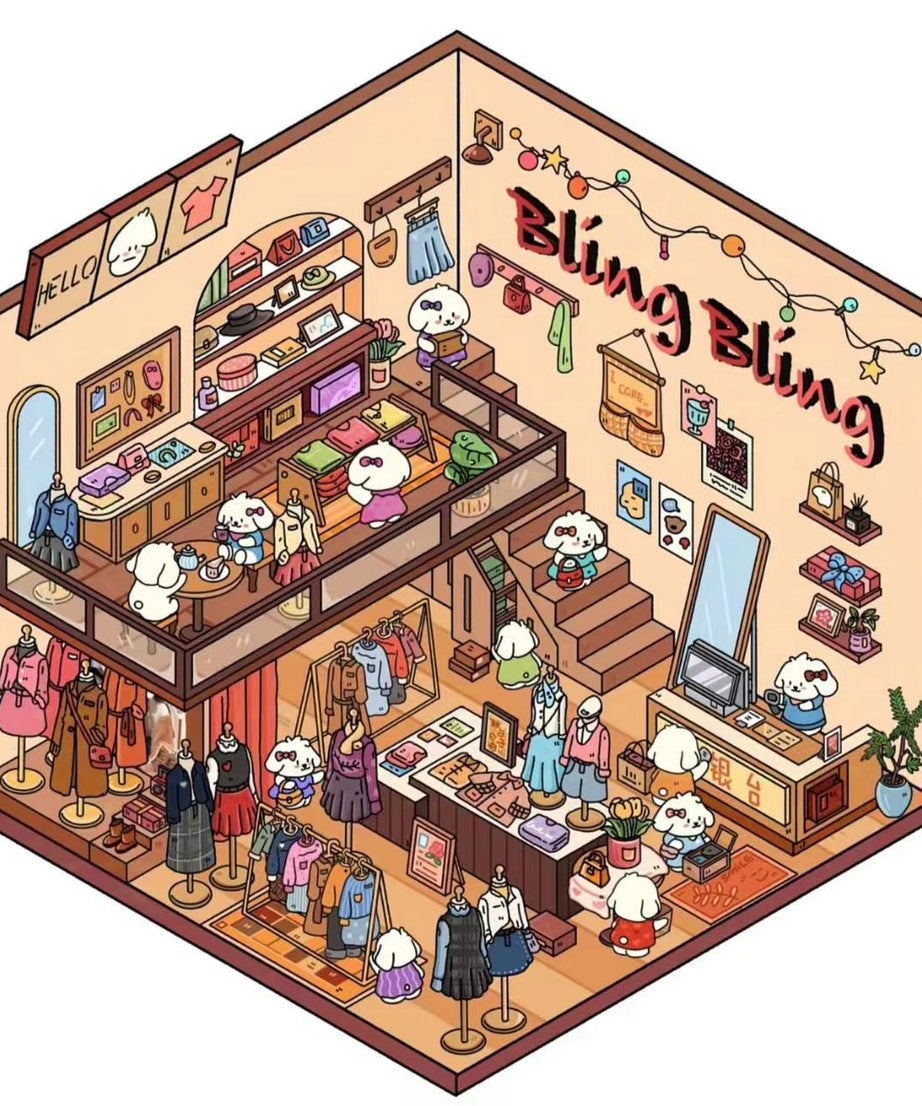 Bobo's Christmas party 1.0 DIY 3D Scene Stickers 4 Cute Miniature Scenes
