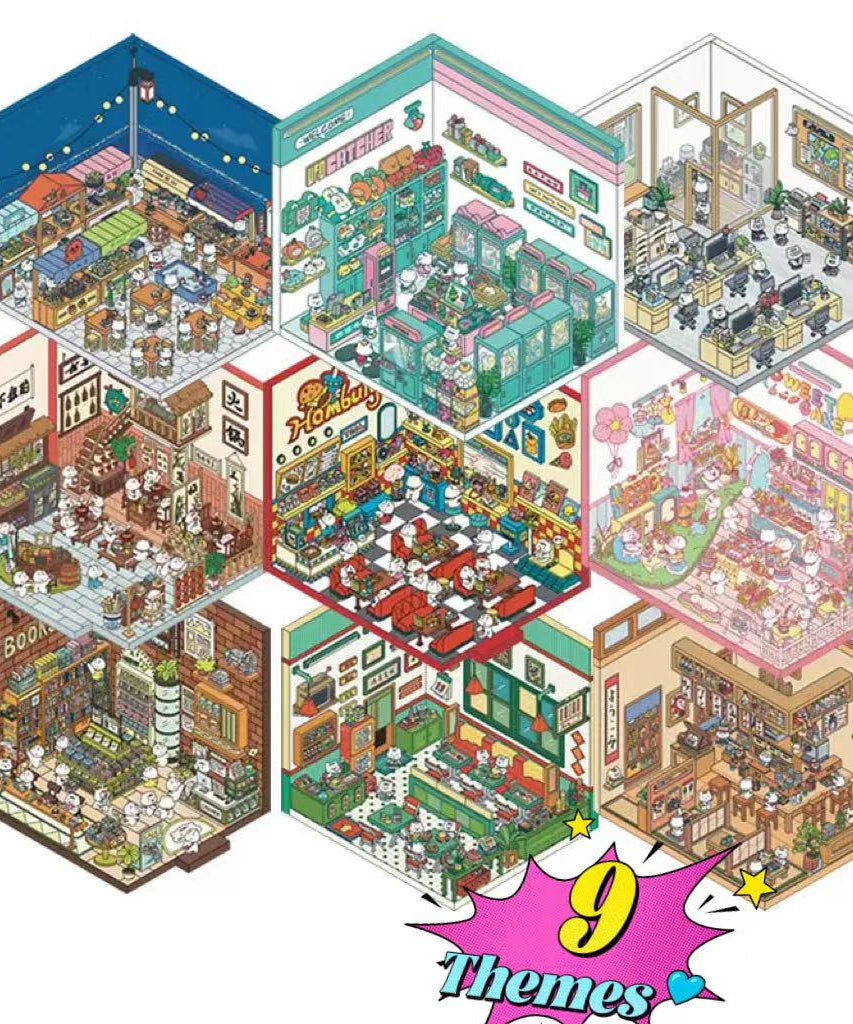 Sticker Scenes! Create DIY Bookstore|Izakaya|Sweet Cake|Burger Shop|Hotpot Restaurant