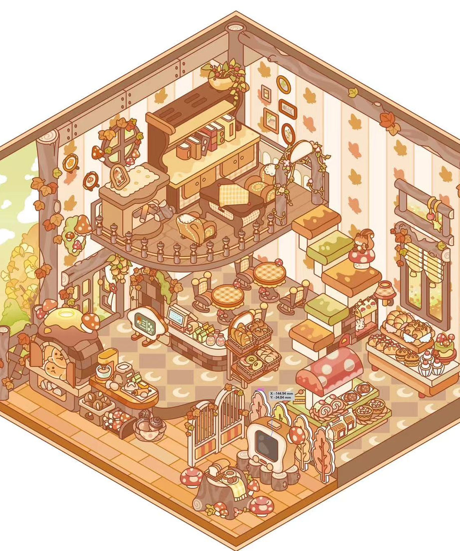 Sticker Play Scenes! Build 3D Izakaya|Chinese Convenience Store|Fresh Fruit|Bakery Shop