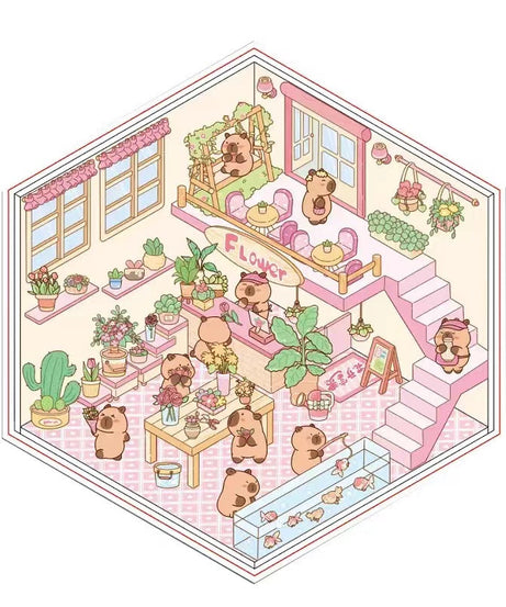 Sticker Play Scenes! Build 3D Izakaya|Chinese Convenience Store|Fresh Fruit|Bakery Shop
