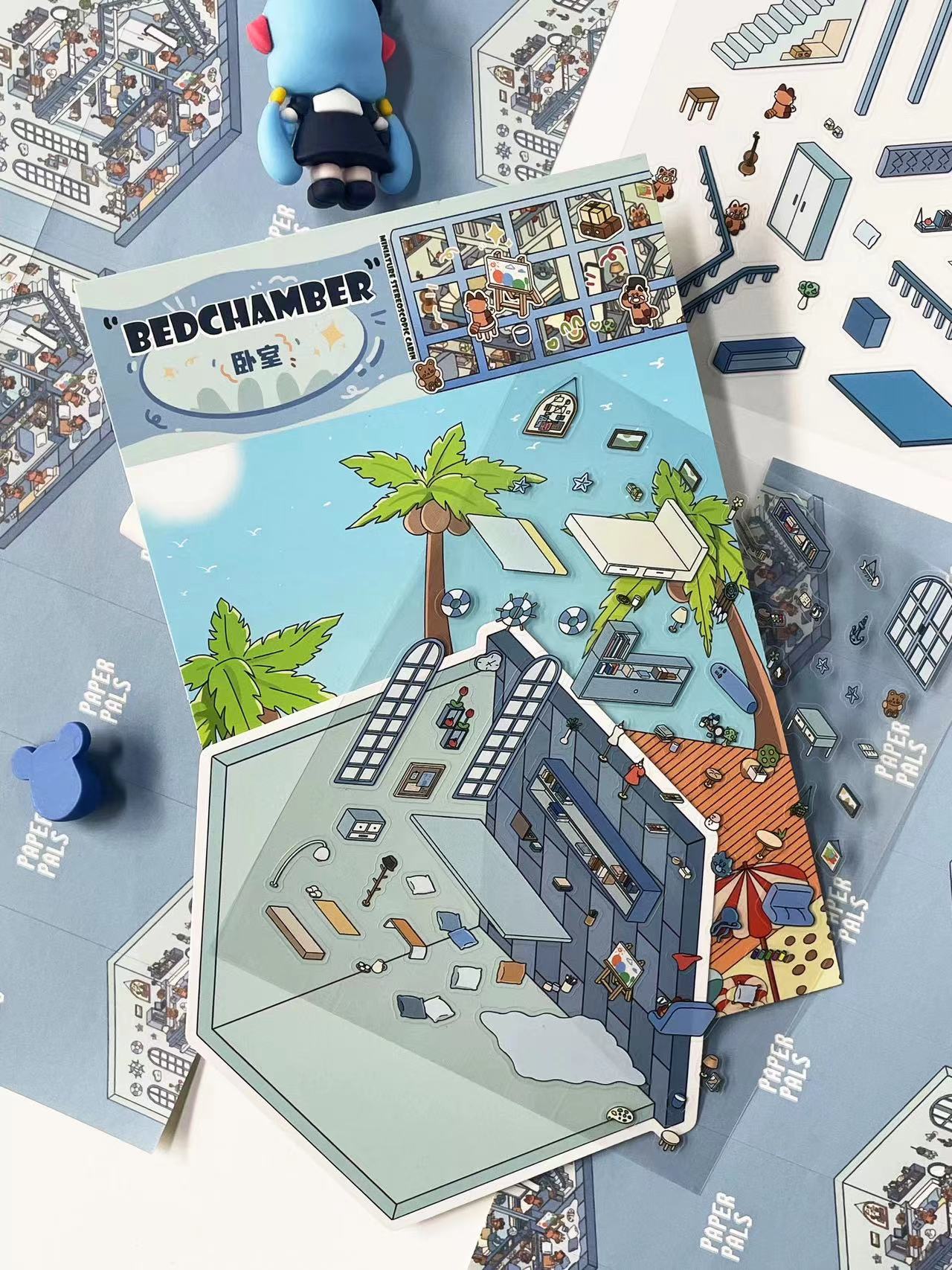 DIY 3D Sticker Scene: Bedroom|Living Room|Ski Resort|Kitchen|Christmas Market