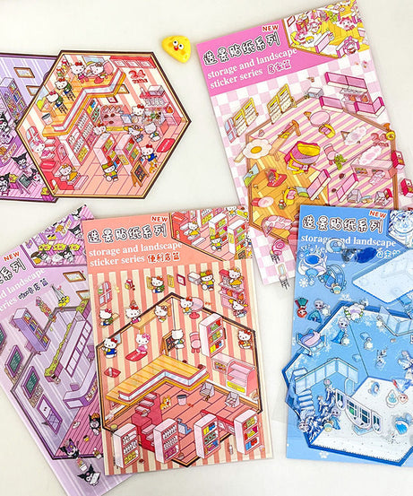 Cute Stickers Scene Kawaii Cartoon 3D Stickers