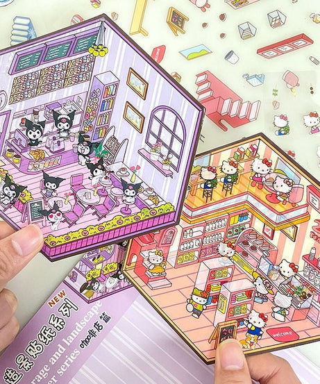 Cute Stickers Scene Kawaii Cartoon 3D Stickers