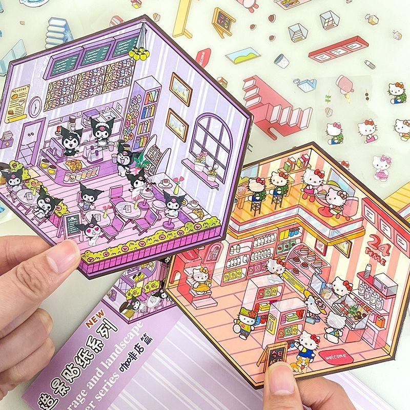 Cute Stickers Scene Kawaii Cartoon 3D Stickers