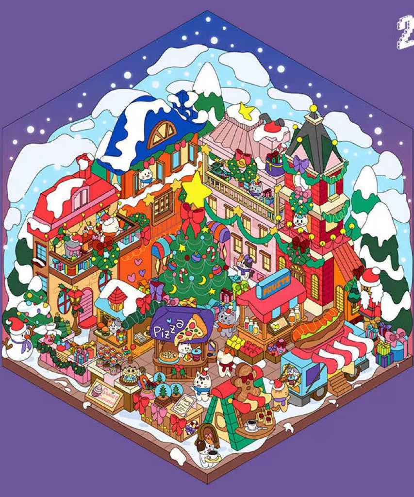 DIY 3D Sticker Scene: Bedroom|Living Room|Ski Resort|Kitchen|Christmas Market
