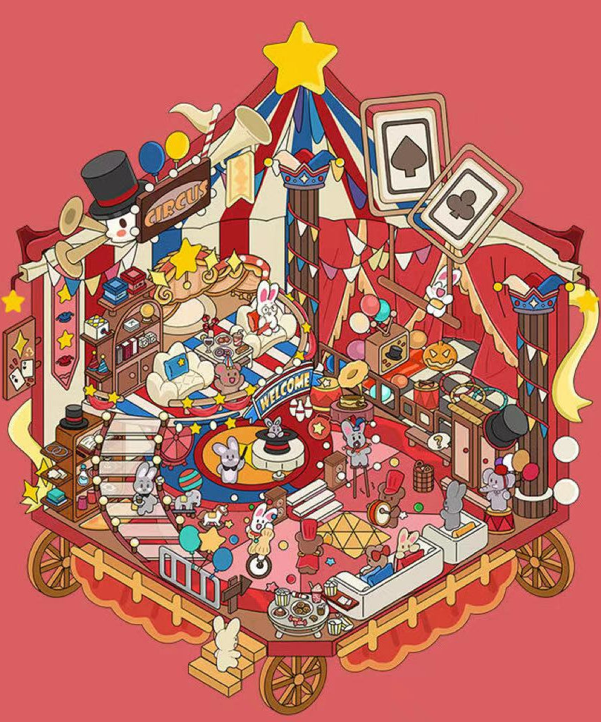 DIY 3D Sticker Scene: Bedroom|Living Room|Ski Resort|Kitchen|Christmas Market