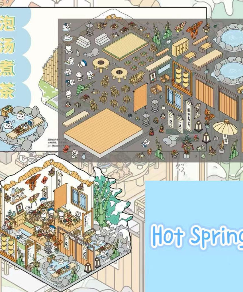 Sticker Scenes! Create DIY Bookstore|Izakaya|Sweet Cake|Burger Shop|Hotpot Restaurant