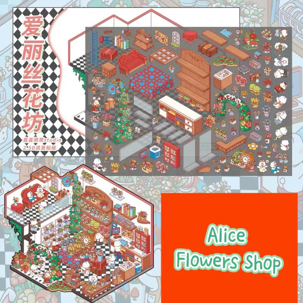 Western City Shop DIY 3D Scene Stickers 6 Cute Miniature Scenes