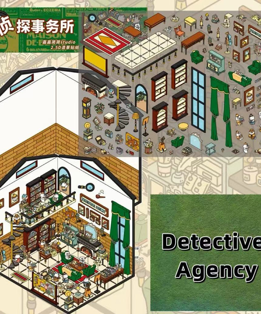 Western City Shop DIY 3D Scene Stickers 6 Cute Miniature Scenes