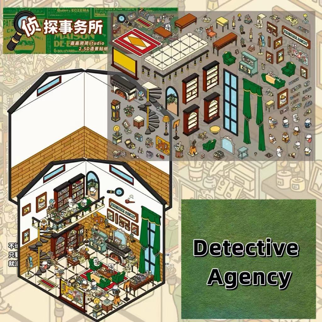 Western City Shop DIY 3D Scene Stickers 6 Cute Miniature Scenes