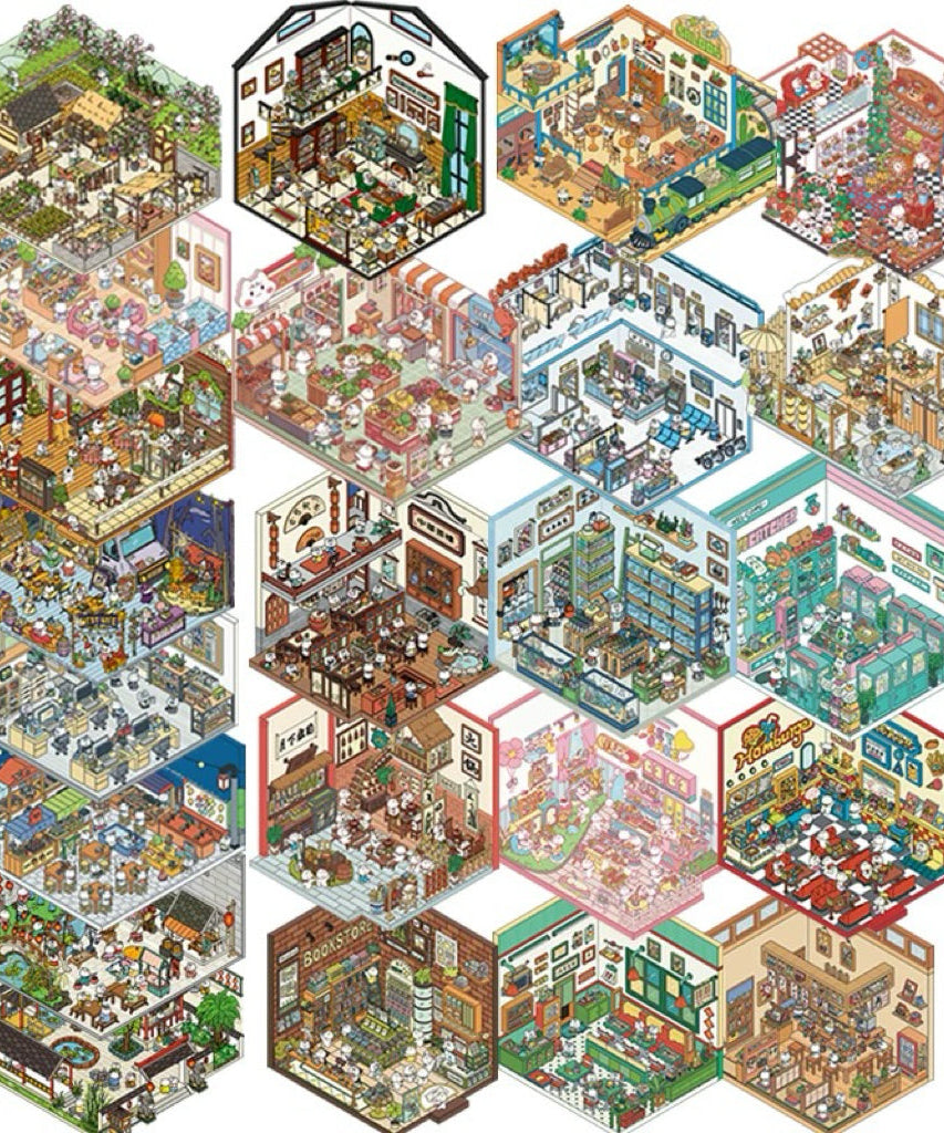 Sticker Scenes! Create DIY Bookstore|Izakaya|Sweet Cake|Burger Shop|Hotpot Restaurant