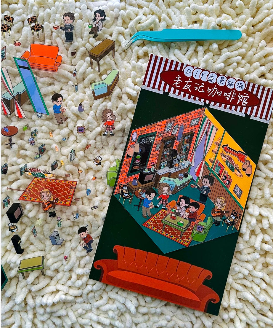 Friends Sticker Scene Create DIY Monica’s Kitchen Chandler's Living Room Central Perk