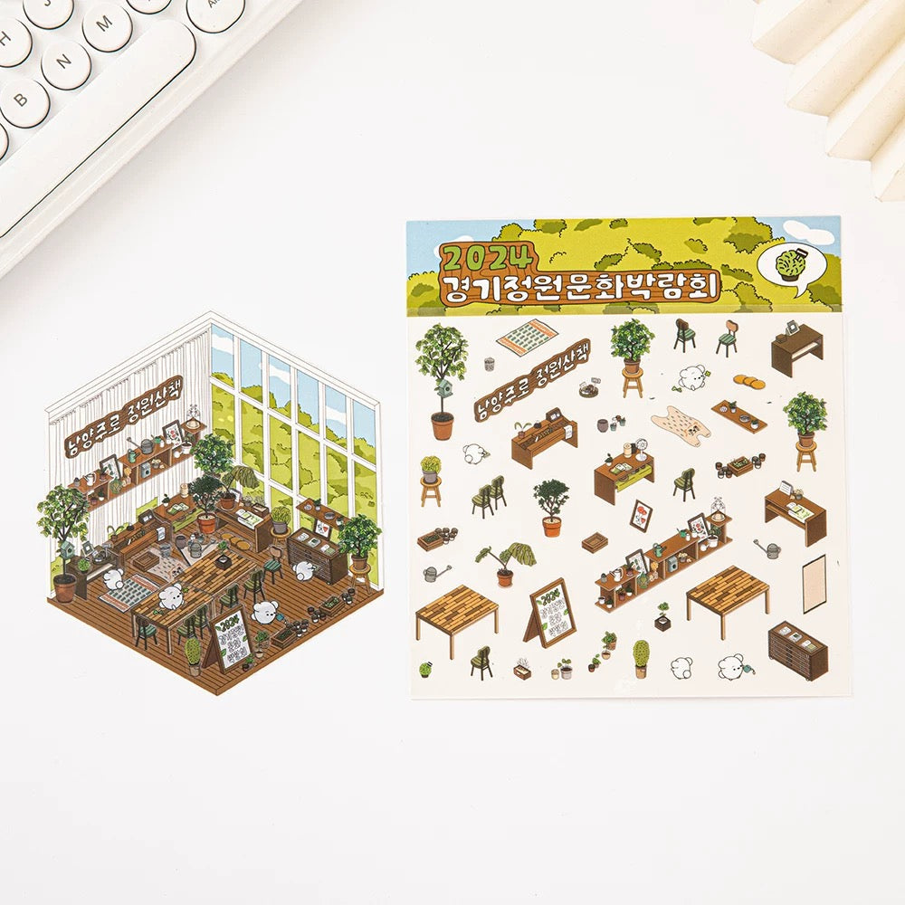 DIY 3D Sticker Scene,Make Your Own Baking Shop|Fresh Market|Bookstore|Laundry