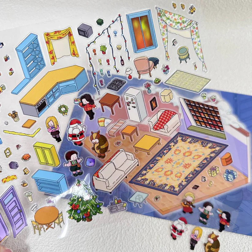 Friends Sticker Scene Create DIY Monica’s Kitchen Chandler's Living Room Central Perk