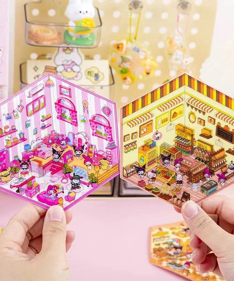 Cute Stickers Scene Kawaii Cartoon 3D Stickers