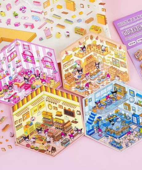 Cute Stickers Scene Kawaii Cartoon 3D Stickers