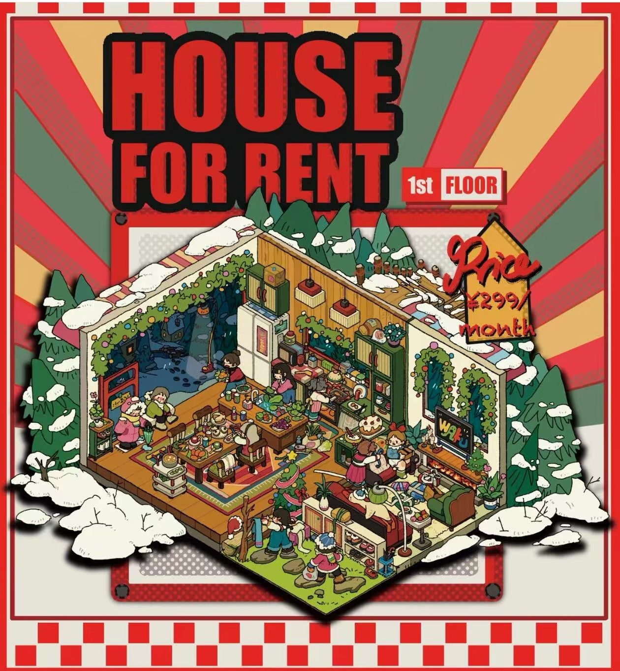 DIY 3D Scene Stickers: Make A Record Shop|Parcel Hub|Outdoor Gear Shop|Christmas House