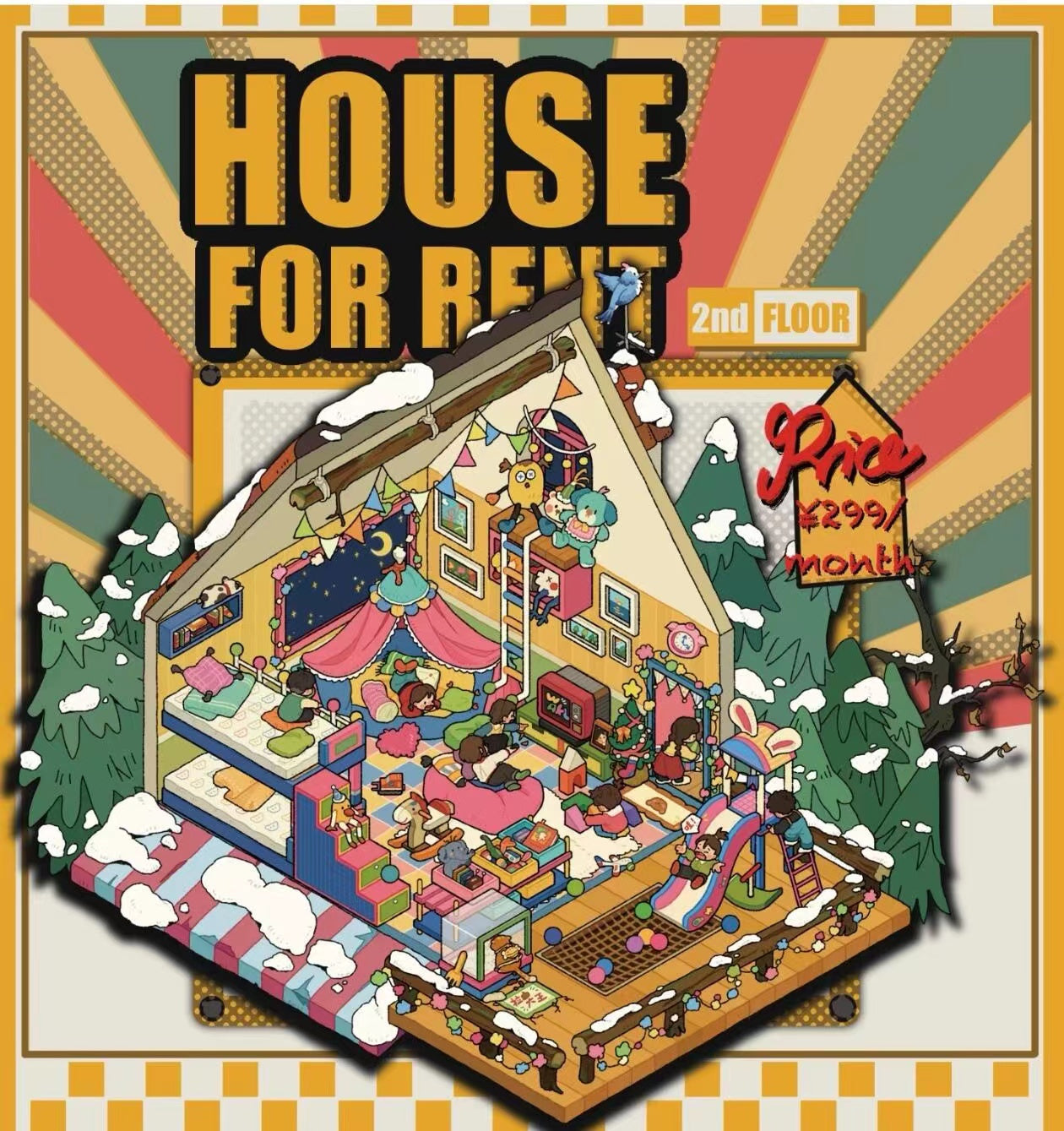 DIY 3D Scene Stickers: Make A Record Shop|Parcel Hub|Outdoor Gear Shop|Christmas House