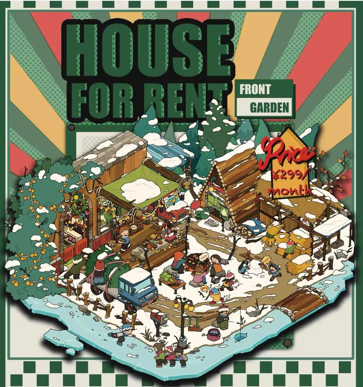 DIY 3D Scene Stickers: Make A Record Shop|Parcel Hub|Outdoor Gear Shop|Christmas House