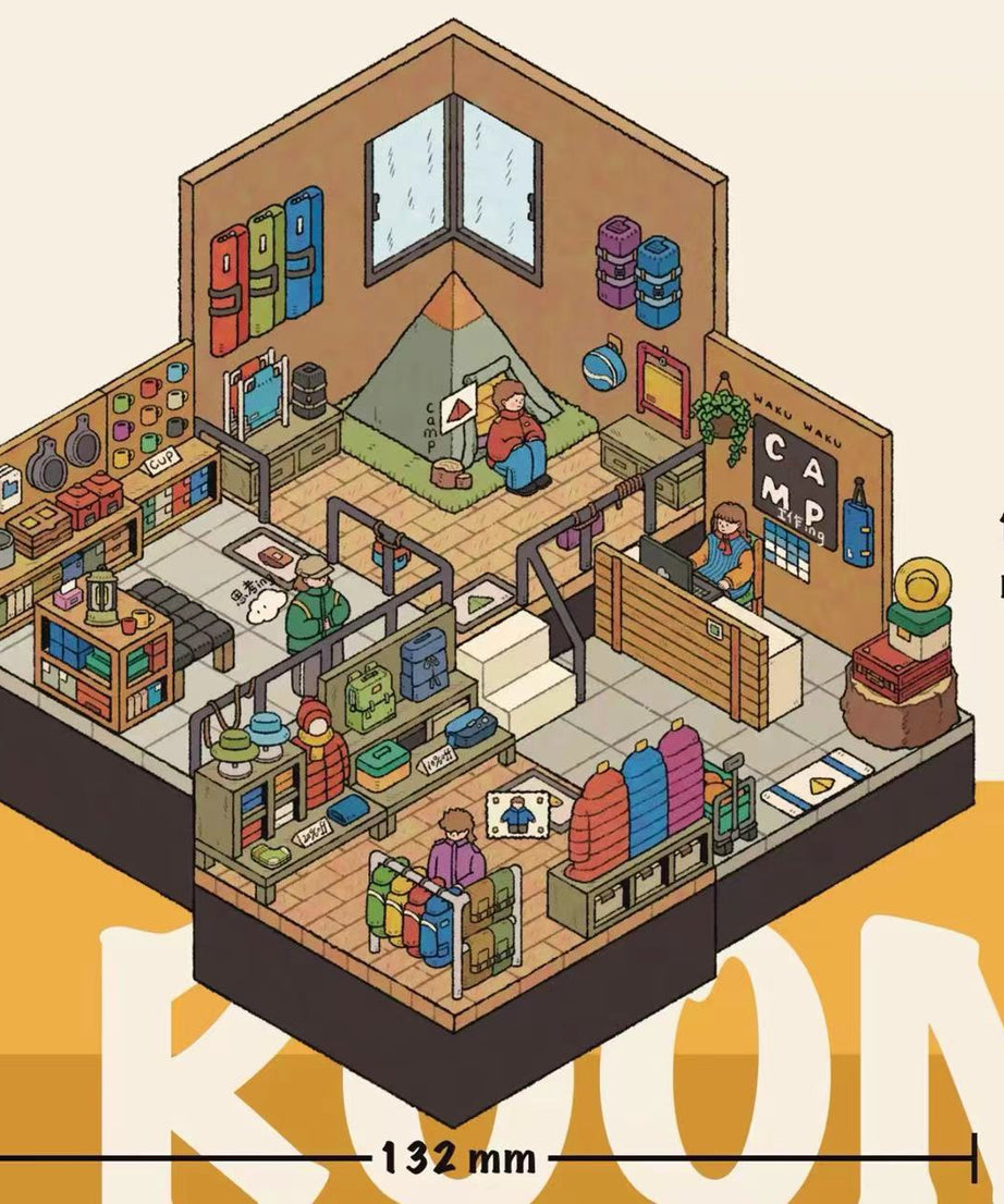 DIY 3D Scene Stickers: Make A Record Shop|Parcel Hub|Outdoor Gear Shop|Christmas House