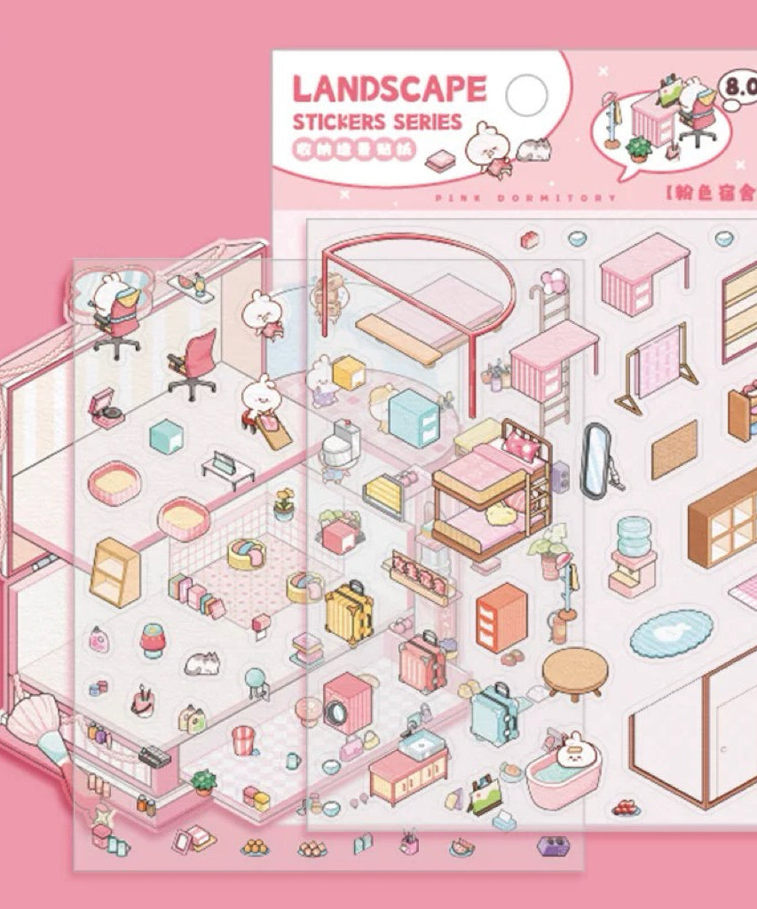 3D Sticker Scene DIY Girl Boy Dormitory