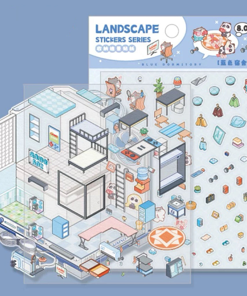 3D Sticker Scene DIY Girl Boy Dormitory