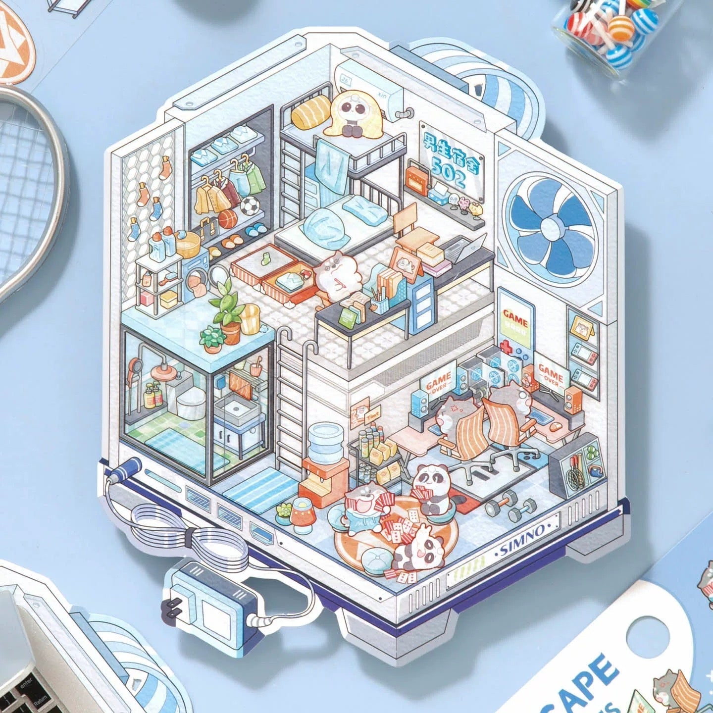 3D Sticker Scene DIY Girl Boy Dormitory