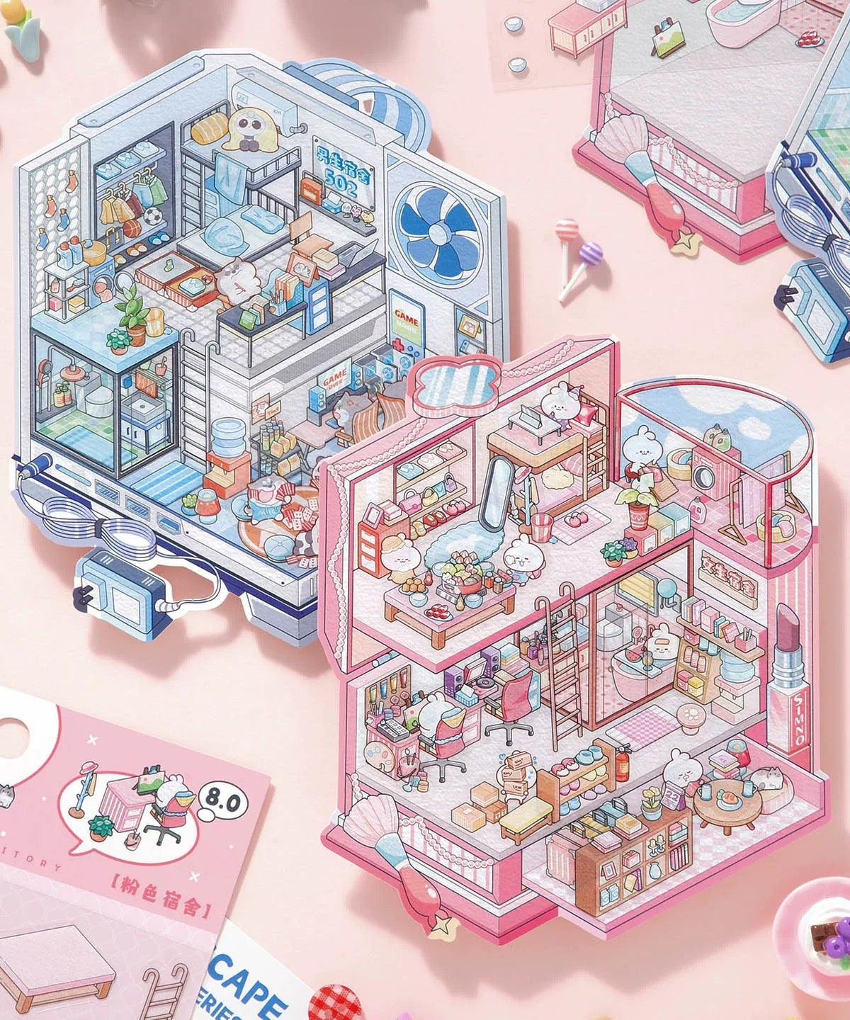 3D Sticker Scene DIY Girl Boy Dormitory