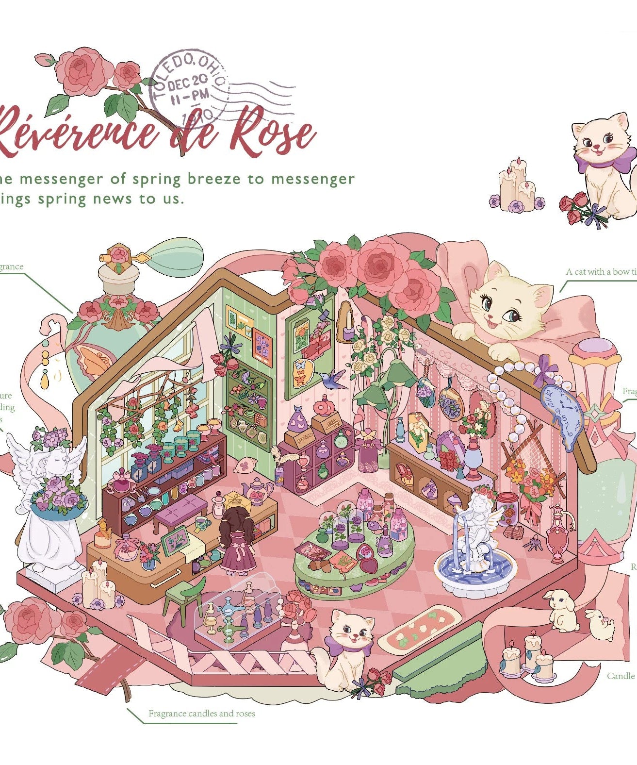 The Rose’s Tribute 3D Romantic Scene Sticker