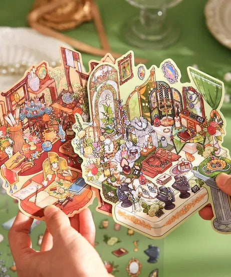 3D Landscape Sticker Boutique Jewelry