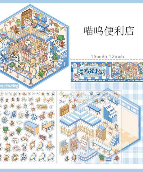 Sweet Moments DIY 3D Scene Stickers 4 Cute Miniature Scenes