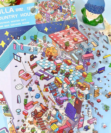 Time Apartment Scene Stickers 2 Cute Miniature Scenes