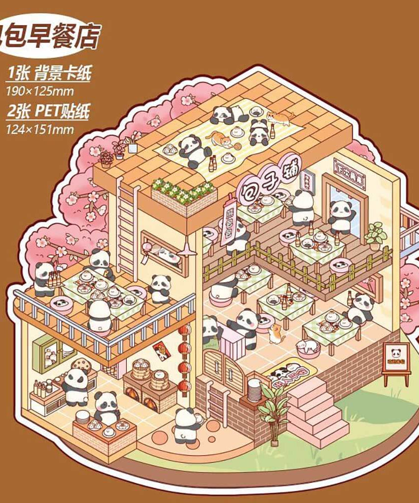 Cute Store 1.0 DIY 3D Scene Stickers 4 Cute Miniature Scenes