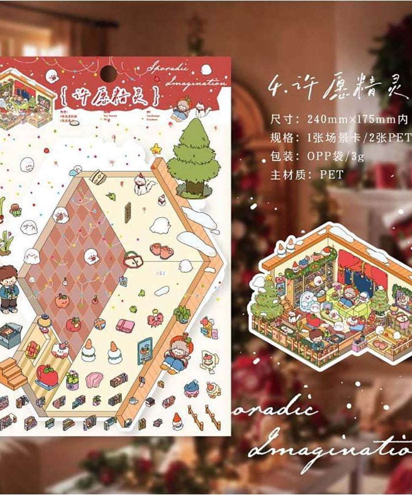 Eternal Reverie DIY 3D Scene Stickers 4 Cute Miniature Scenes