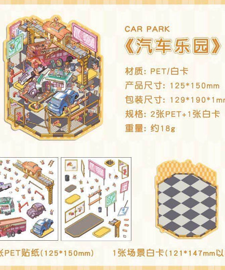 Urban Escape DIY 3D Scene Stickers 4 Lovely Miniature Scenes