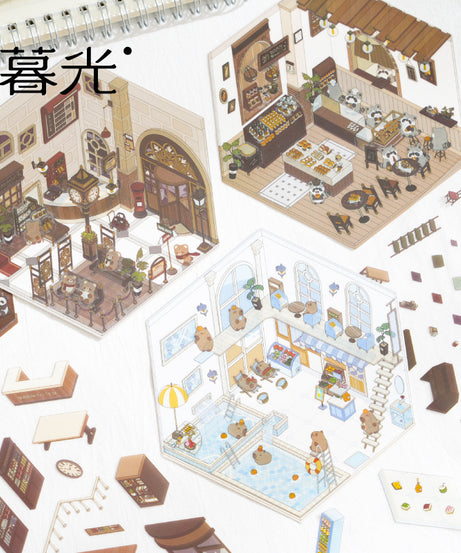 Storybook Bakery 3D Sticker Scene: Gingerbread Cottage Diorama