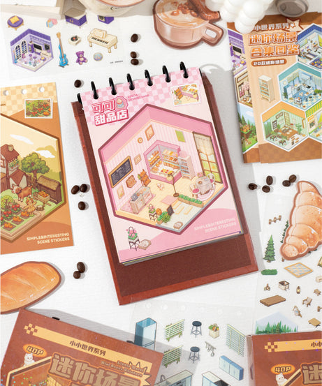 Tiny Wonderland 4 Micro-Diorama Collector's Pack DIY 3D Scene Stickers - Miniature Scenes