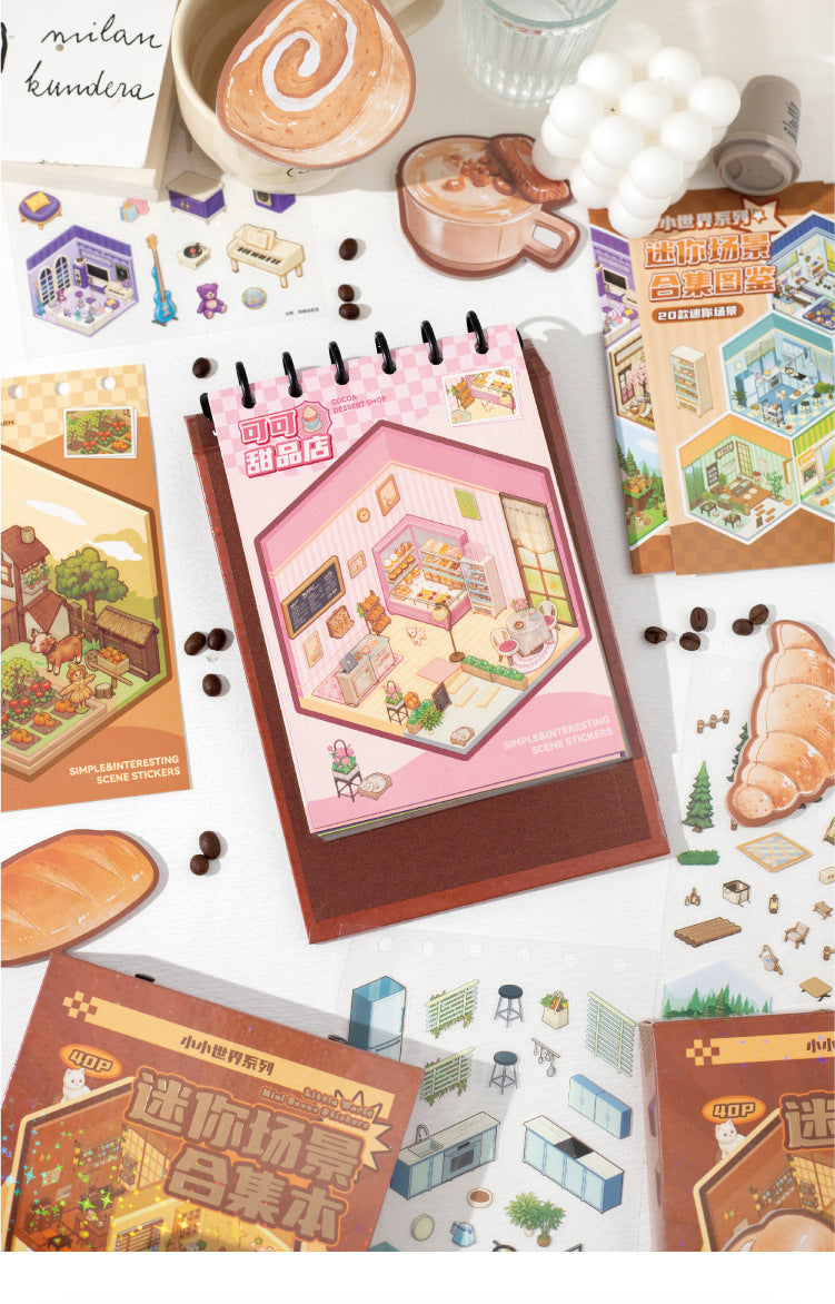 Tiny Wonderland 4 Micro-Diorama Collector's Pack DIY 3D Scene Stickers - Miniature Scenes