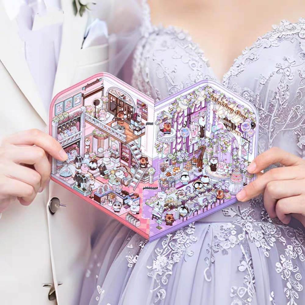 Wedding March DIY 3D Scene Stickers 2 Cute Miniature Scenes