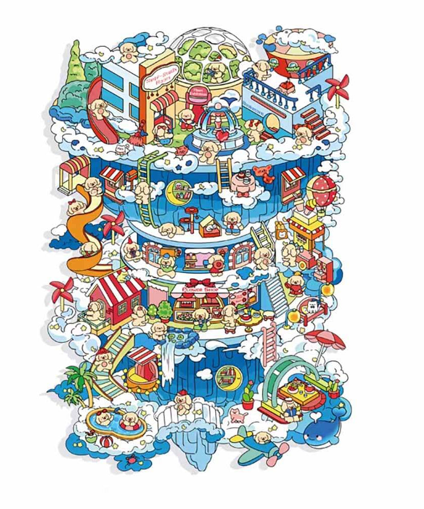 Sky City DIY 3D Scene Stickers 2 Cute Miniature Scenes
