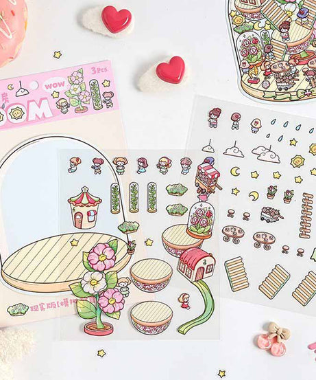 Realm of Dreams Scene Stickers - 4 Lovely Miniature Scenes