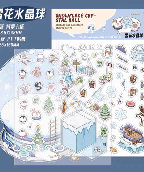 Crystal Ball DIY 3D Scene Stickers 4 Cute Miniature Scenes