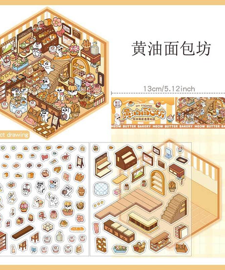 Sweet Moments DIY 3D Scene Stickers 4 Cute Miniature Scenes