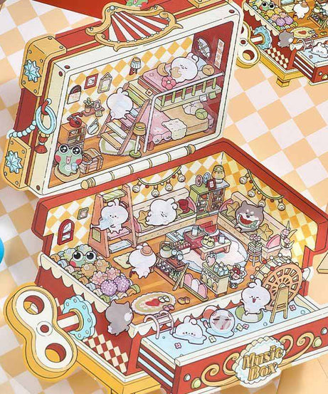 Magic Ark World DIY 3D Scene Stickers 4 Cute Miniature Scenes