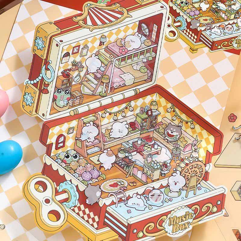 Magic Ark World DIY 3D Scene Stickers 4 Cute Miniature Scenes
