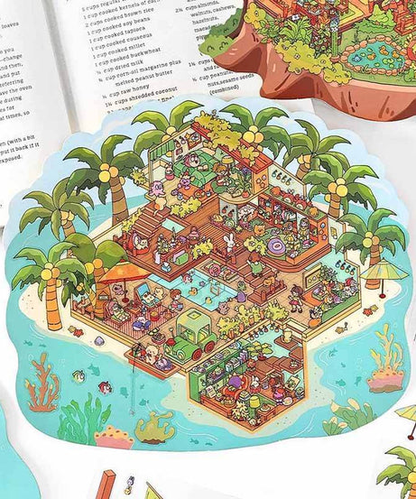 Island Shop DIY 3D Scene Stickers 2 Cute Miniature Scenes