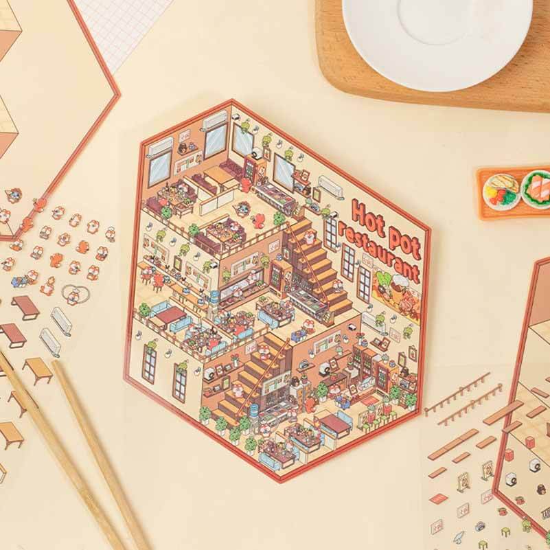 Fantasy World DIY 3D Scene Stickers 4 Cute Miniature Scenes