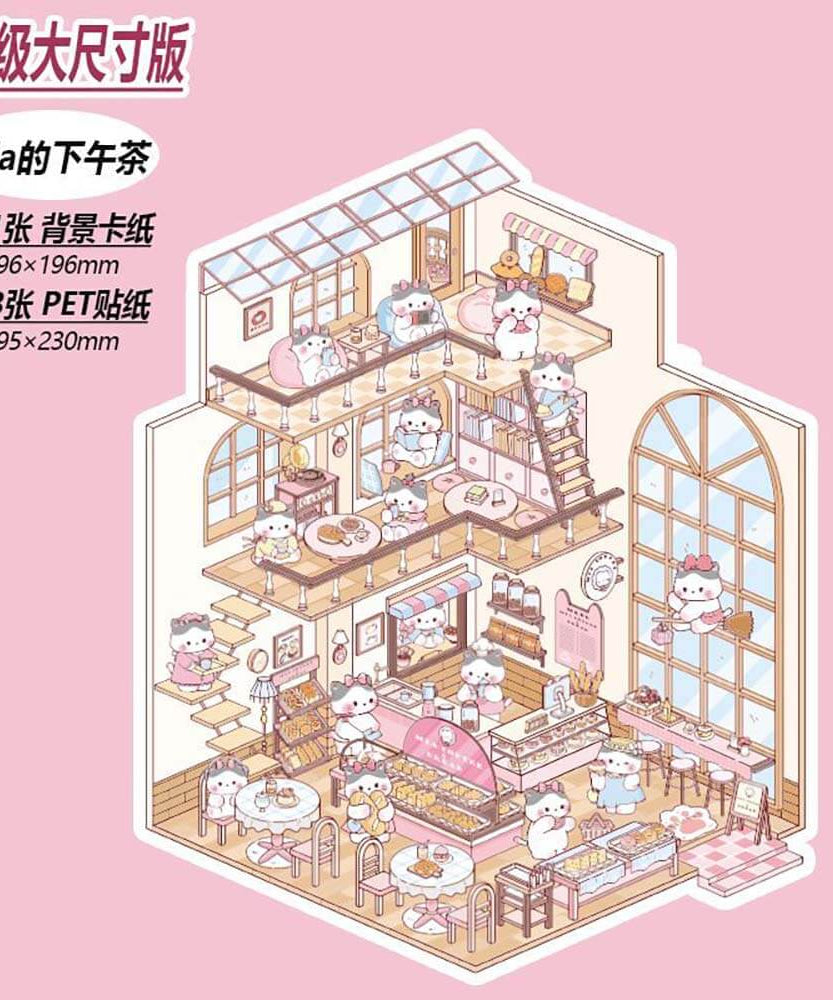 Interesting Landscape DIY 3D Scene Stickers 4 Cute Miniature Scenes