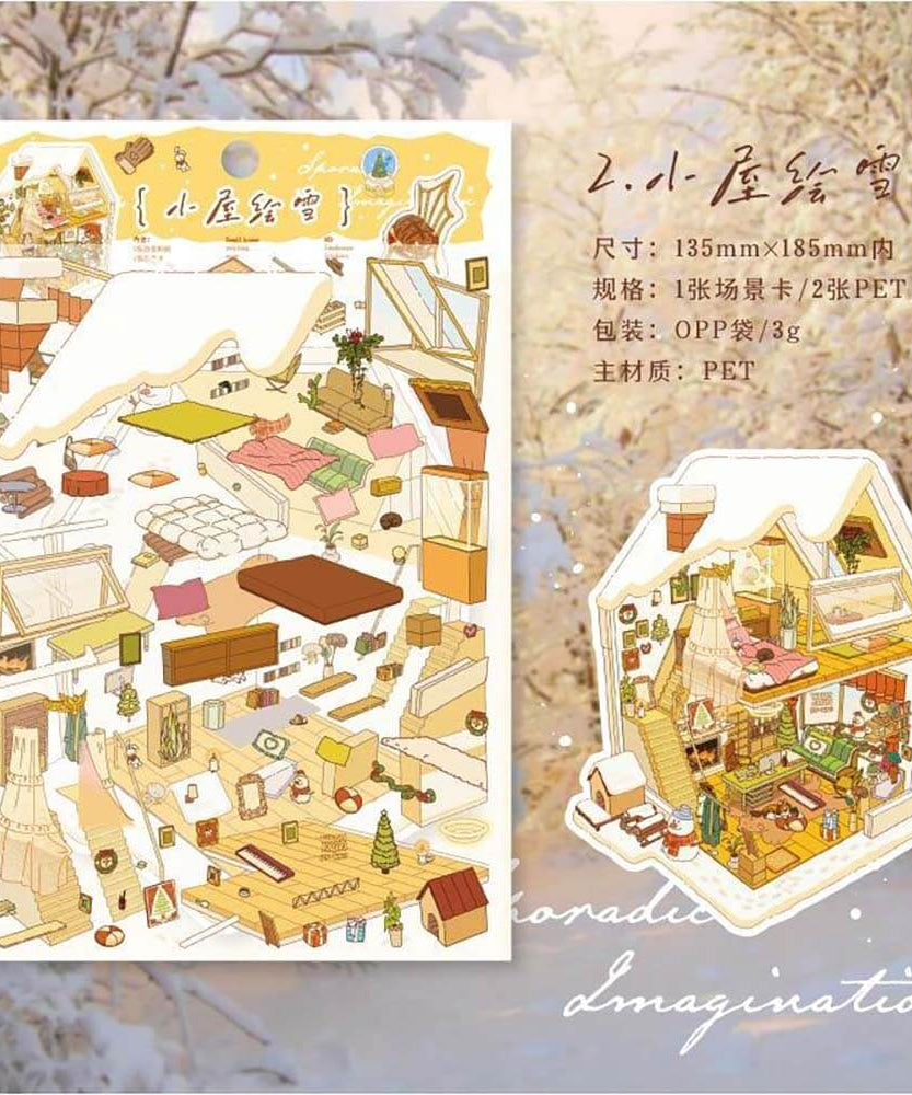 Eternal Reverie DIY 3D Scene Stickers 4 Cute Miniature Scenes