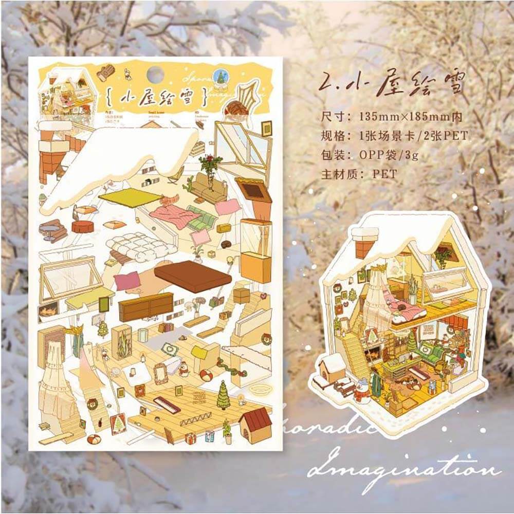 Eternal Reverie DIY 3D Scene Stickers 4 Cute Miniature Scenes